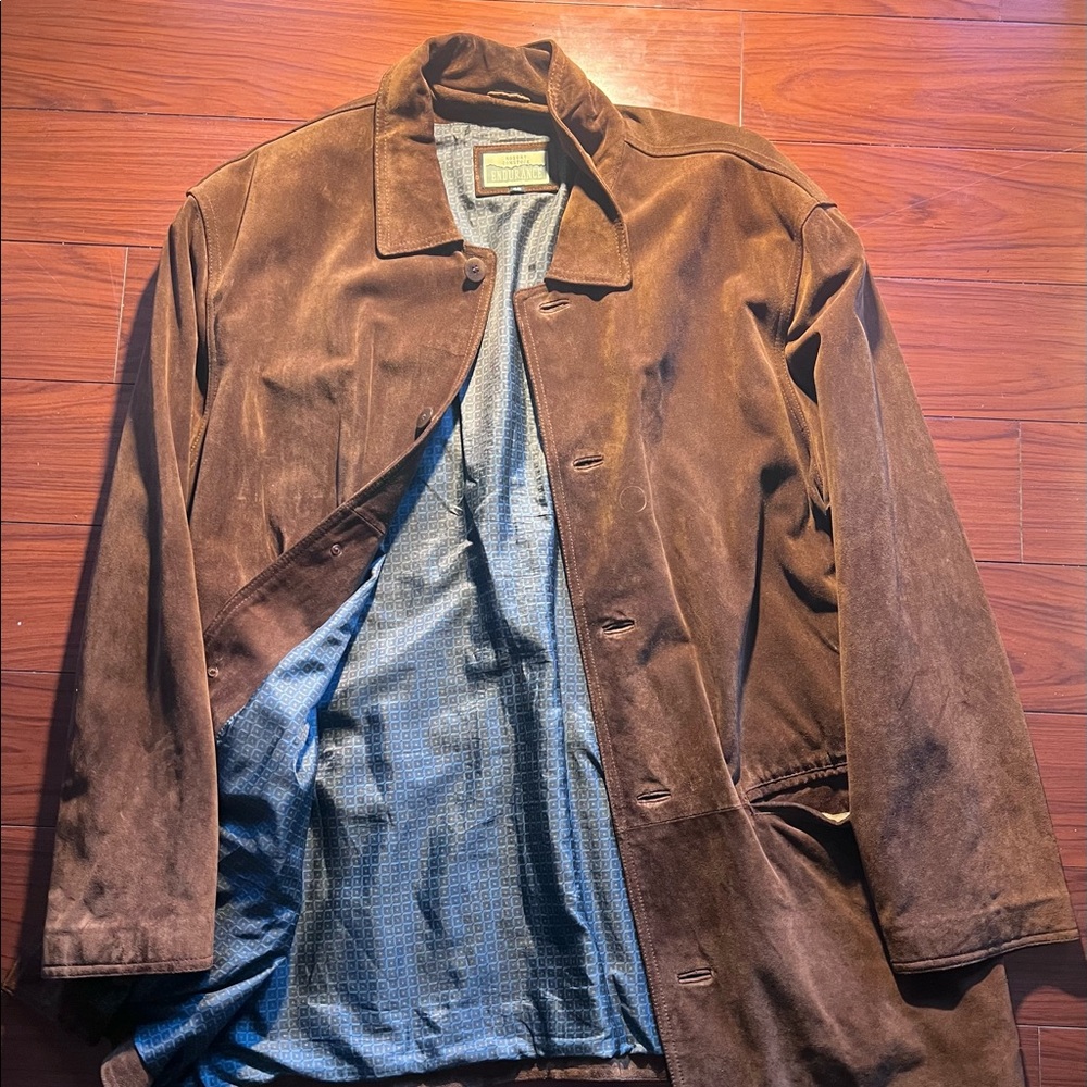 Robert Comstock Endurance Men’s Brown Genuine Suede Leather Fall Coat 46